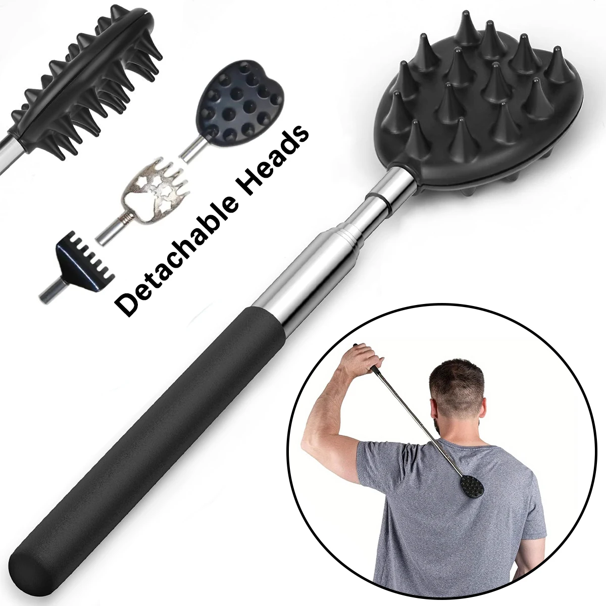 

Extendable Metal Back Scratcher – Unisex Stocking Stuffer for All Ages | Fun Christmas/White Elephant Gift for Family & Friends
