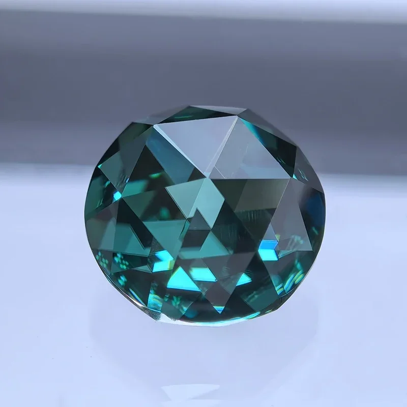 Moissanite Round Shape Double Faced Rose Cut Emerald Green Color Charms For DIY Jewel Making Materials With GRA Certificate