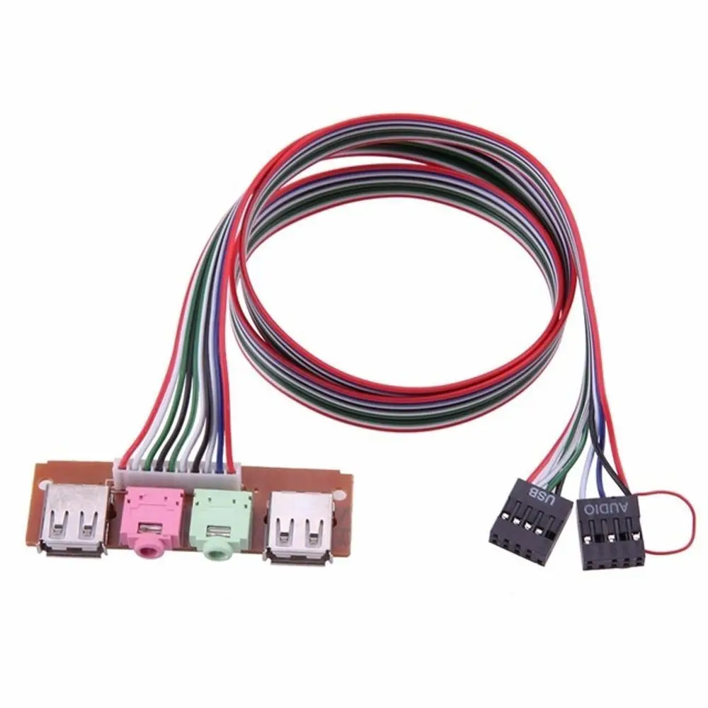 Audio Jacks Mic Earphone Cable 6.8CM Cable Adapter Motherboard Expansion Card Computer Case Panel Audio Jacks Port Front Panel