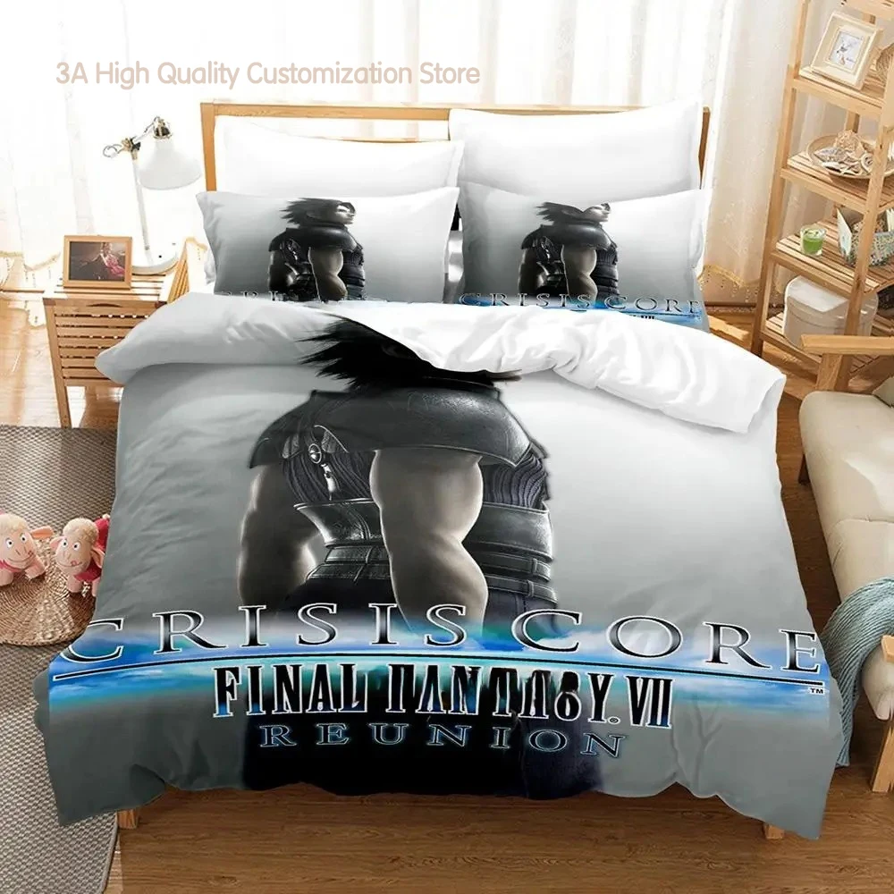 

New Game Crisis Core Final Fantasy VII Bedding Set Cartoon Anime three-piece set Adult Boys Bedroom Duvetcover Sets couette