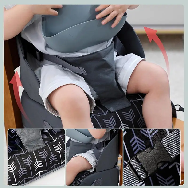 Asiento de refuerzo para silla de cocina, cojín de asiento de aumento de altura ajustable, alfombrilla de apoyo antideslizante para comer en niños