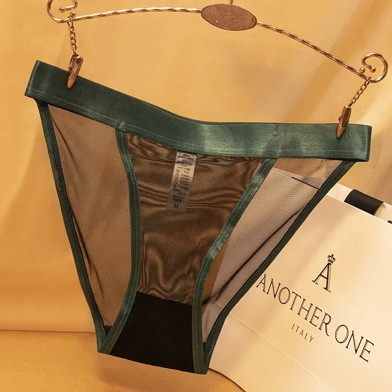 سراويل داخلية شفافة للنساء ملابس داخلية مثيرة من الدانتيل الشاش الشبكي ملابس داخلية نسائية ناعمة بلون واحد ملابس داخلية Lenceria Para Damas