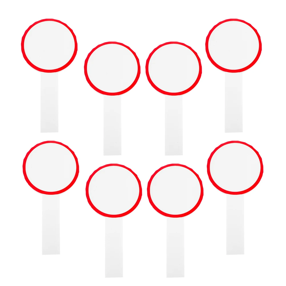 

8pcs Erasable Scoreboard for Games Voting Cards Judges Paddle 10x20cm Red Ring Reusable Dry Erase Whiteboard Handheld Blank