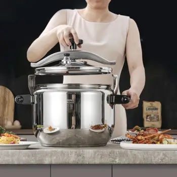 סיר לחץ מנירוסטה בעל קיבולת גדולה, תואם לכיריים, משמש לבישול, שימורים ותבשיל בטוחים 10 best sales סירי לחץ - №9