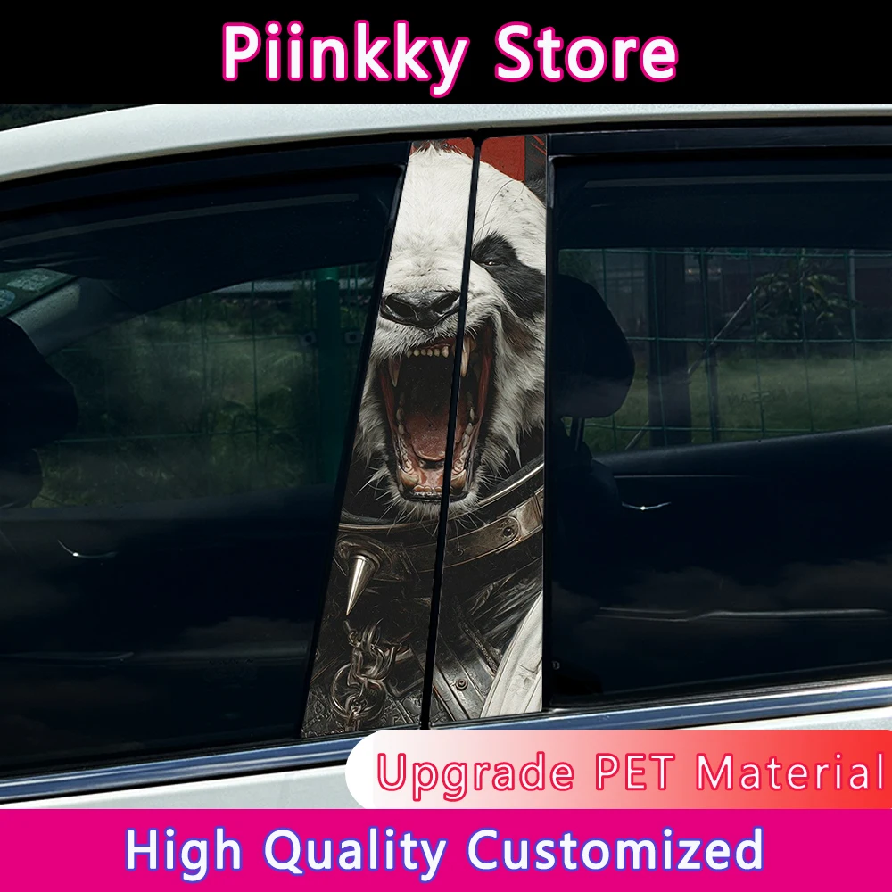 

1/2 шт. Angry Panda Warrior автомобильные наклейки DIY автомобильный чехол на B-стойку царапины водостойкие прочные украшения авто наклейки для домашних животных