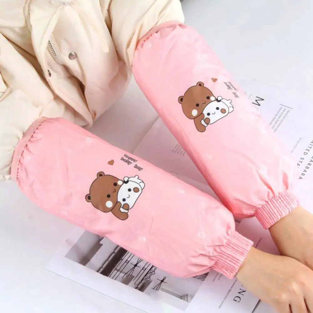 Cartoon Waterproof Sleeves Waterproof Anti-fouling Sleeve Covers with Cute Cartoon Pattern Dirt-resistant Protective Cuffs Long