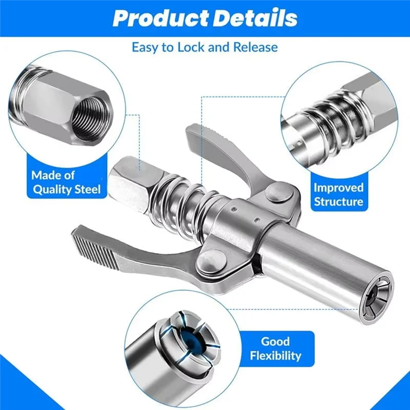 

T98C-быстроразъемная муфта для смазки, фитинг для смазки, соединитель для шланга, двойная ручка, адаптер для смазки, быстросъемное герметичное соединение