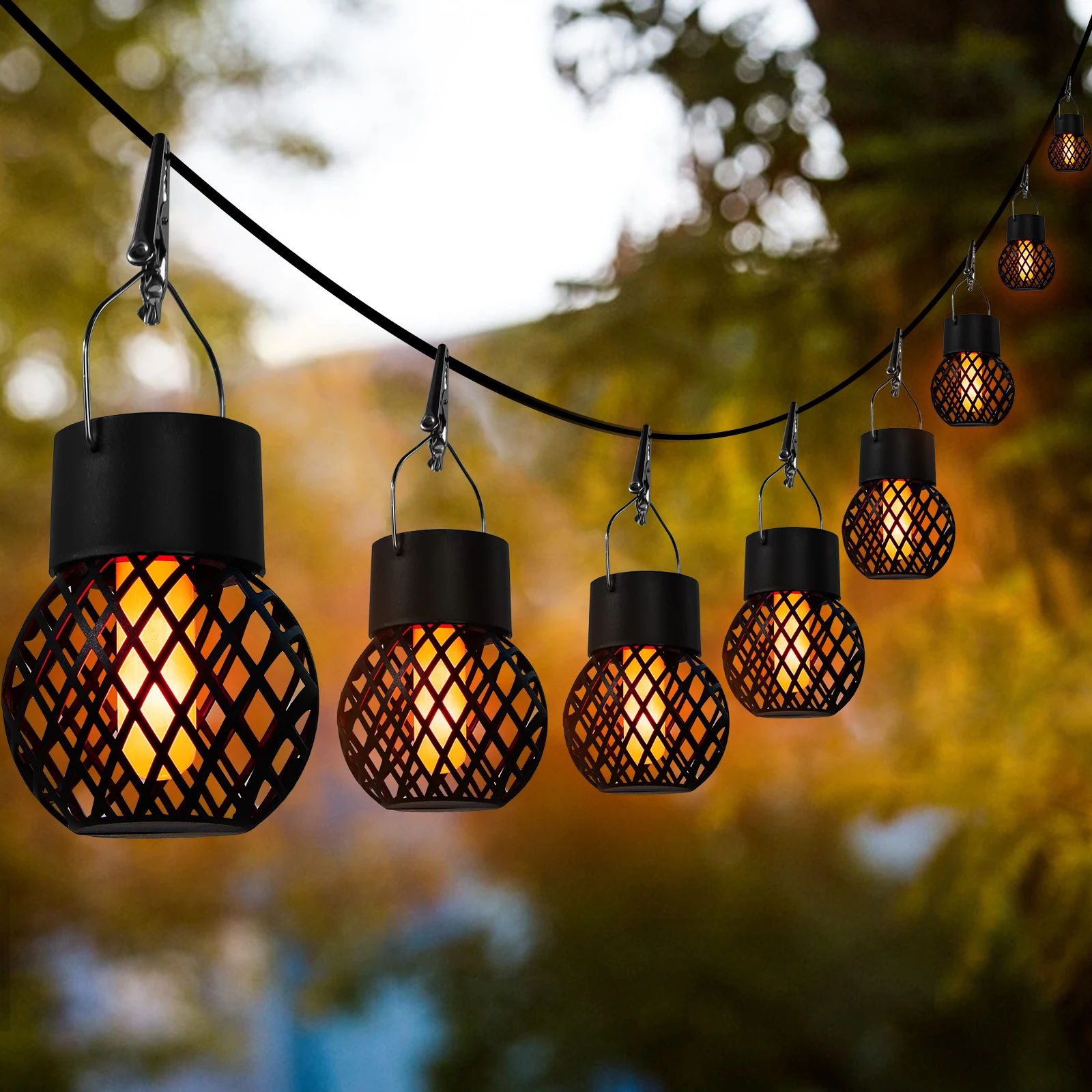 

Solar-Powered Outdoor Hanging Lights - Atmospheric Pendant Lights for Courtyards, Fences, Garden Trees and Christmas Decorations