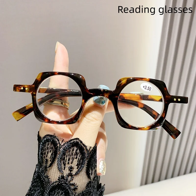 Fashionable Irregular Small-Frame Eyeglass Frames for Men and Women, Middle-Aged and Elderly, Personalized Reading Glasses