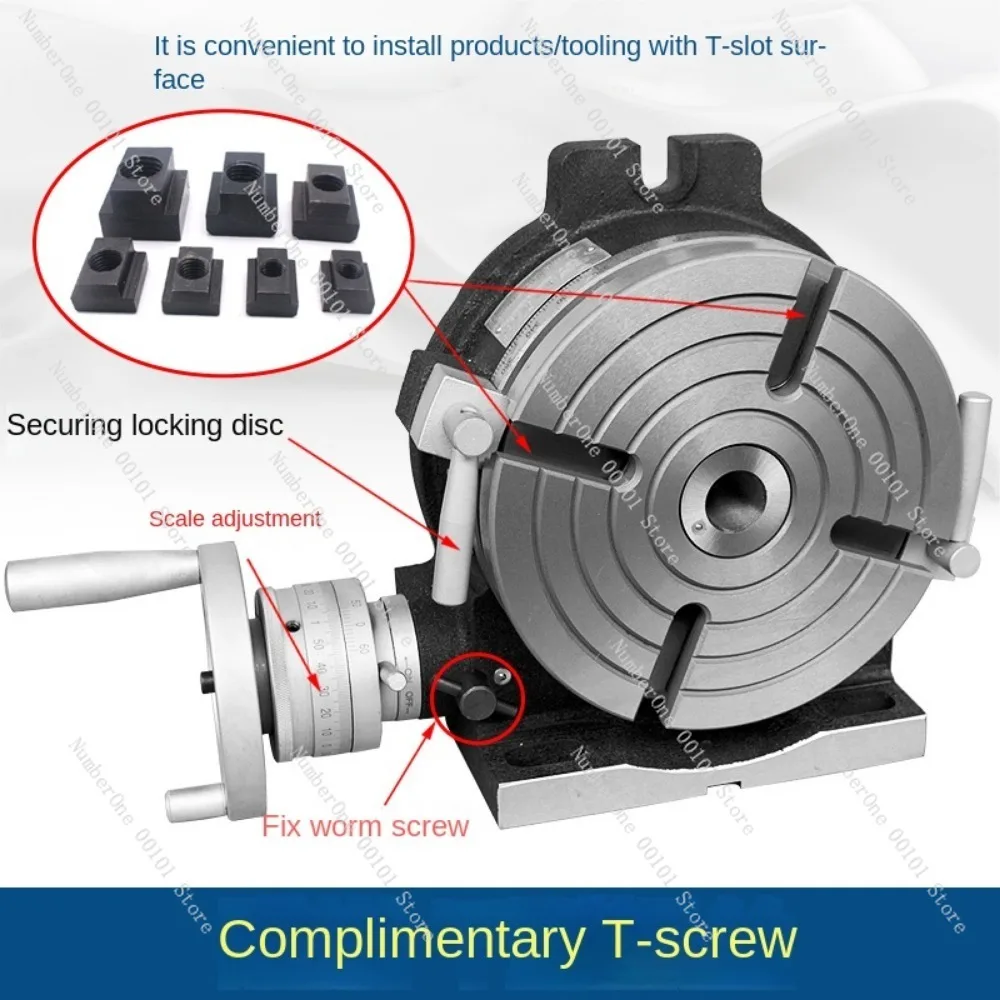 Milling machine universal indexing table, vertical and horizontal dual-use turntable, rotating table, hand cranked fixture