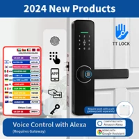 Cerradura electrónica Digital TTLOCK, cerradura inteligente negra que funciona con la aplicación Alexa, desbloqueo remoto, cerradura sin llave, cerradura de puerta con huella dactilar Z13