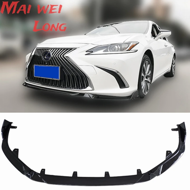 Глянцевый черный передний бампер с принтом из углеродного волокна, спойлер для Lexus ES 7-го поколения CZ10 Z10 ES200 ES250 ES300h E350 Глянцевый черный передний бампер с принтом из углеродного волокна, спойлер для Lexus ES 7-го поколения CZ10 Z10 ES200 ES250 ES300h E350