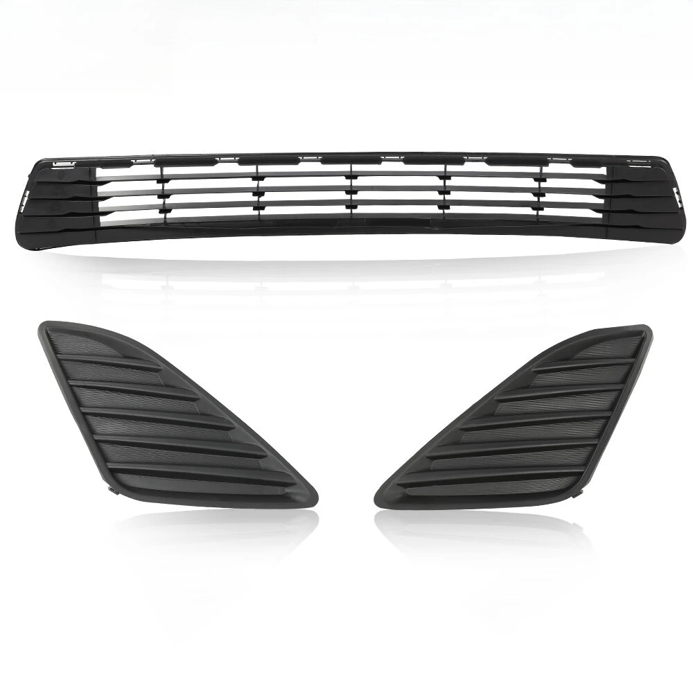 

Fit For 2012-2014 Toyota Camry Front Bumper Lower Grille w/ Fog Hole Cover Set