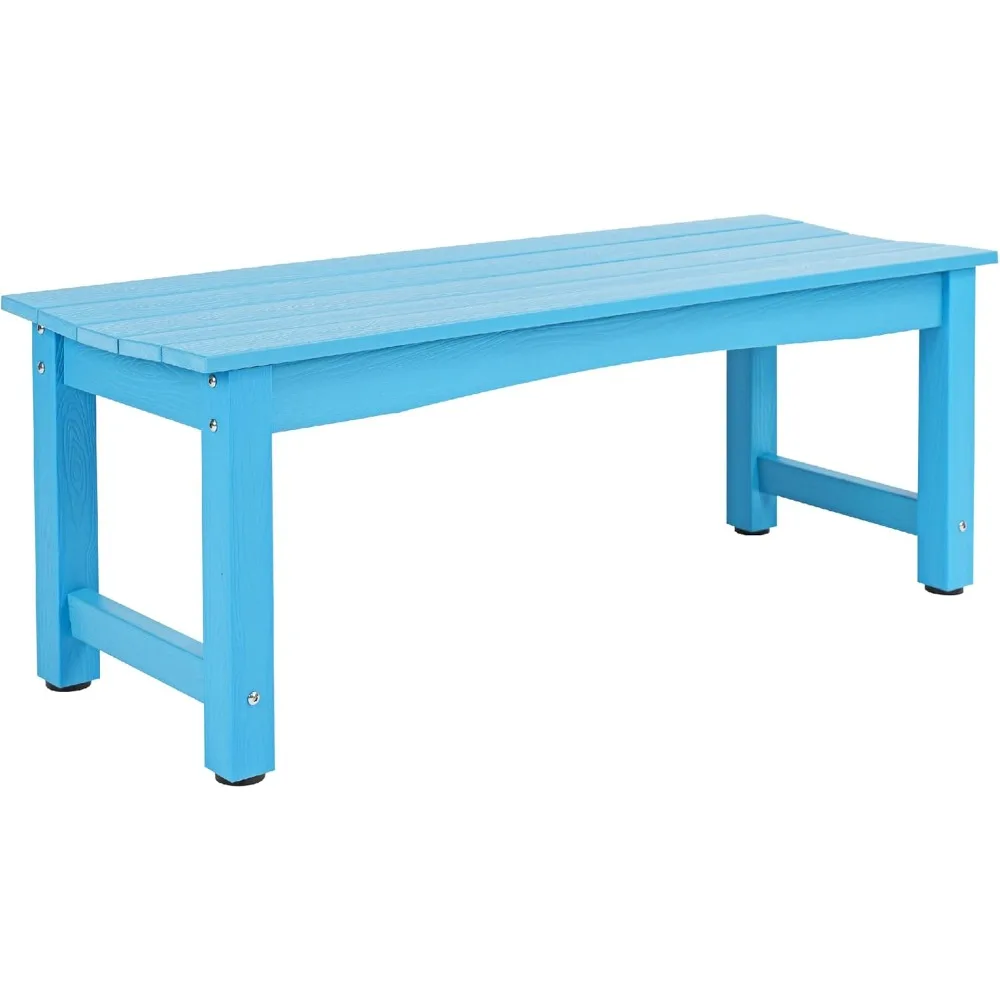 

Weatherproof HIPS Outdoor Bench, 2-Person Patio Dining Bench, All-Weather Poly Lumber Garden Bench, Never Rot or Fade,