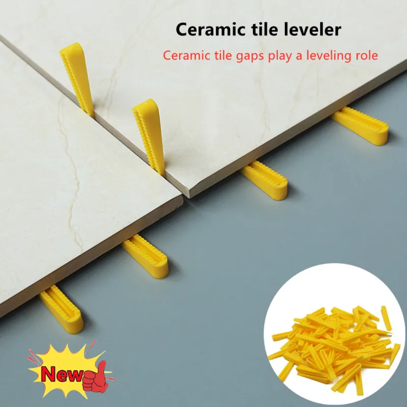 New 100pc Reusable Plastic Tile Wedge Spacer Leveling Clips Floor Locator Ceramic Tiling Laying Adjustment Construction Tool