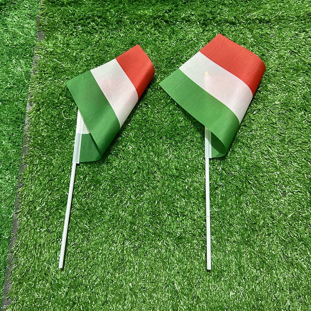 SKY FLAG 14x21cm Hungary Hand Waving Flags With Plastic Pole for Sports Activity Home Decoration