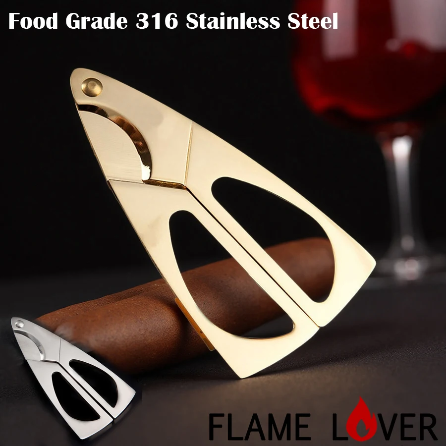 

Flame Lover Cuba Cigar Cutter Guillotine Puncher Scissors Knife Gold Color Stainless Steel Blades Men Smoking Accessories 345