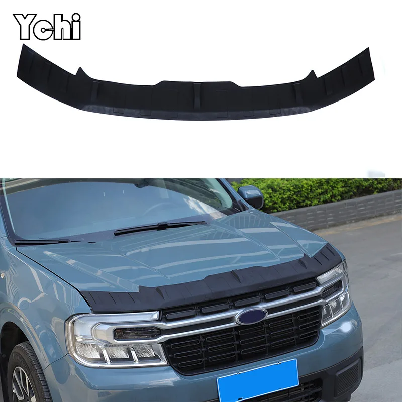 For Ford Maverick 2022-2024 TPE Black Car Hood Cover Stone Deflector Hood Protection Shield Sand Block Accessories