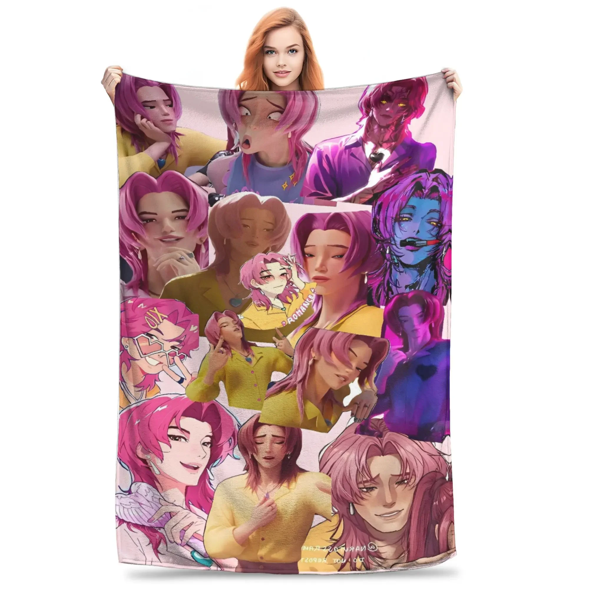 

Super Soft Anime Kpop Demon Hunters Saja Boys Tiger Flannel Throw Blanket for Bedroom Custom Bedspread Gift