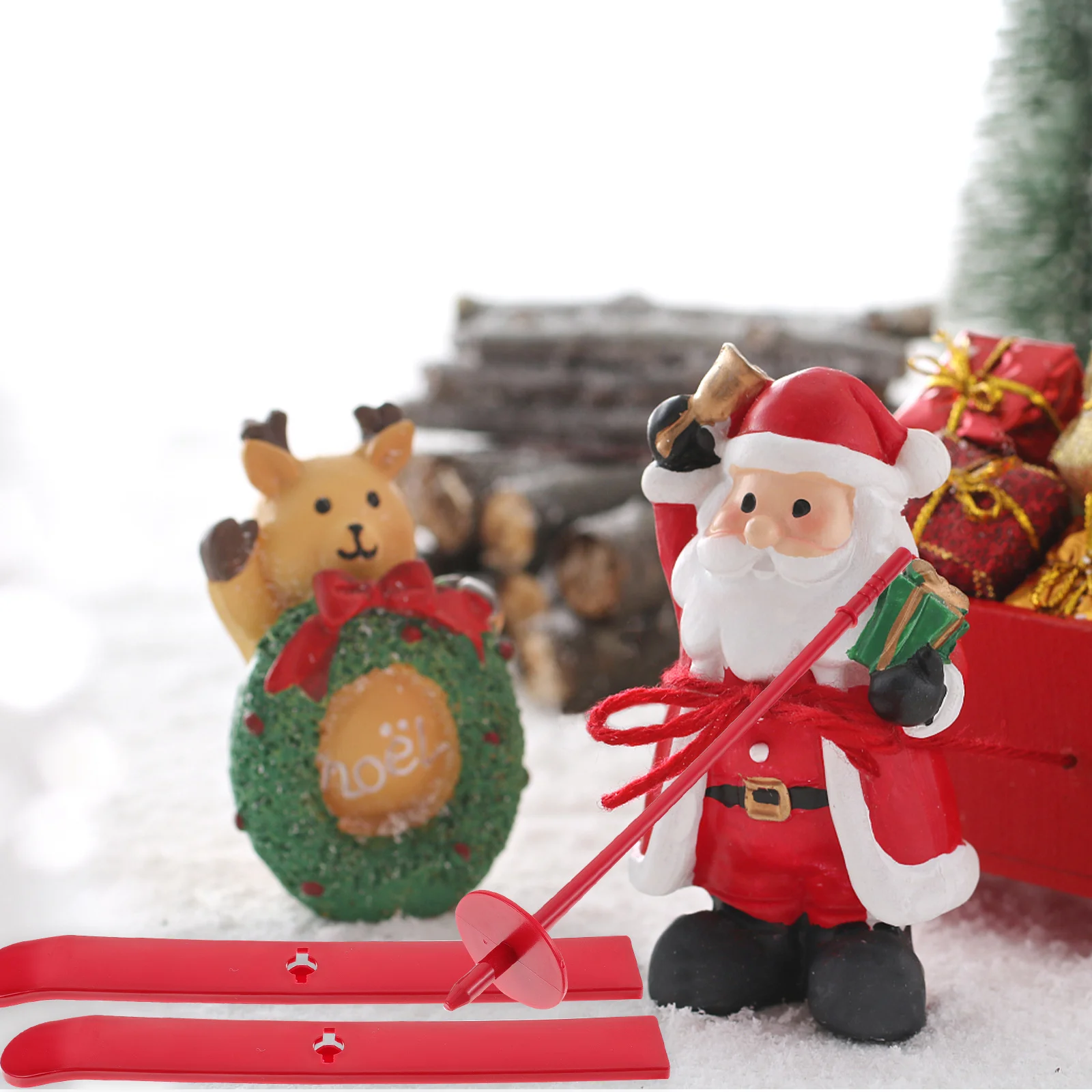 

2Sets Christmas Sled Decoration Miniature Desktop Sleigh Ornament Xmas Tree Hanging Festive Holiday Party Decor