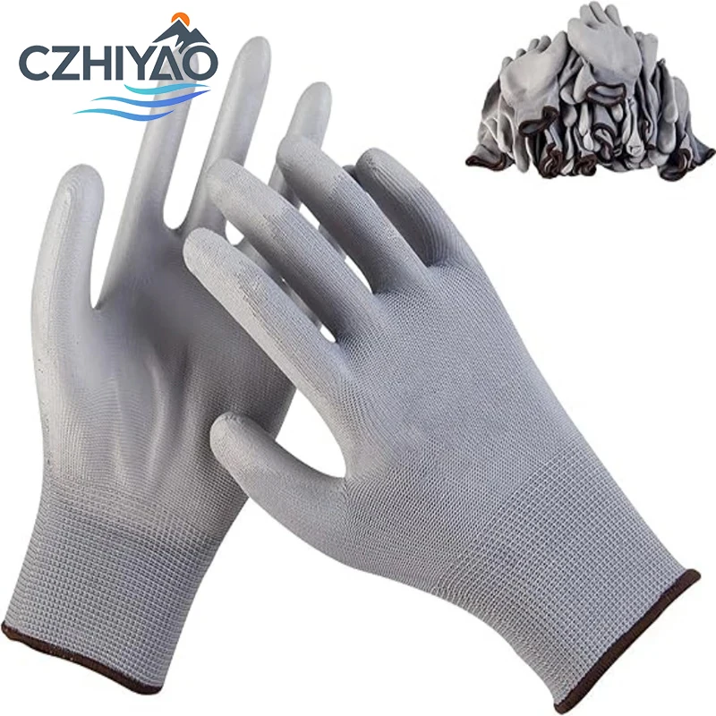 

CZHIYAO CZHIYAO 5/10/12 Pairs Safety Gloves PU Coated Breathable Anti-Slip Versatile Work For Construction Handling Transport