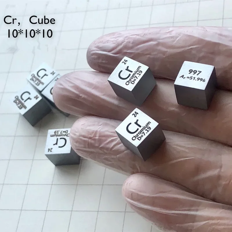 1pc 99.7% Pure Cr Cube 7.2g Chromium Metal Carved Element Periodic Table Craft Cr Cube Wonderful Collection