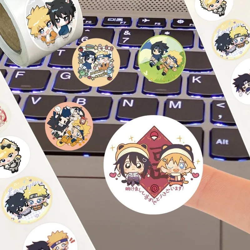 Naruto Rolling stickers Sasuke Uchiha and Uzumaki Naruto Cartoon High-Appearance Fashionable Portable Student Journal Stickers view 3
