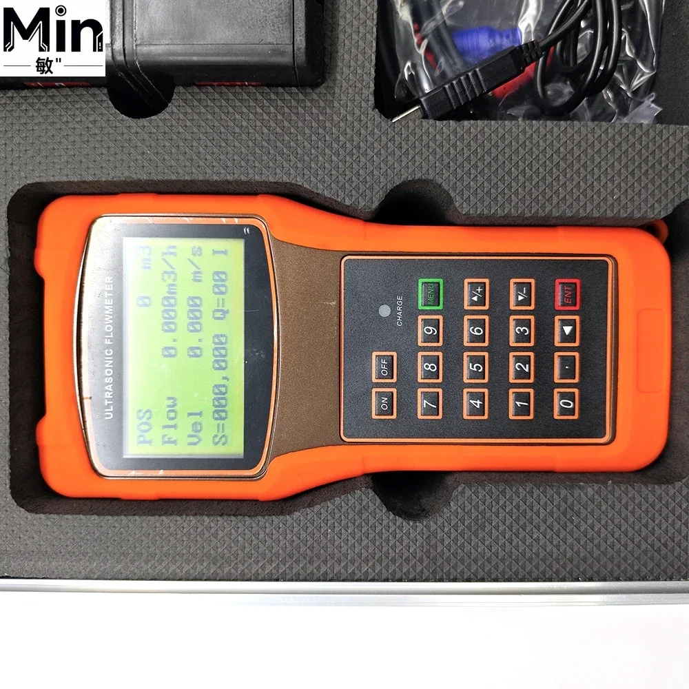 Portable Clamp-On Ultrasonic Water Flow Meter Digital Handheld Device for HVAC Pipeline Testing
