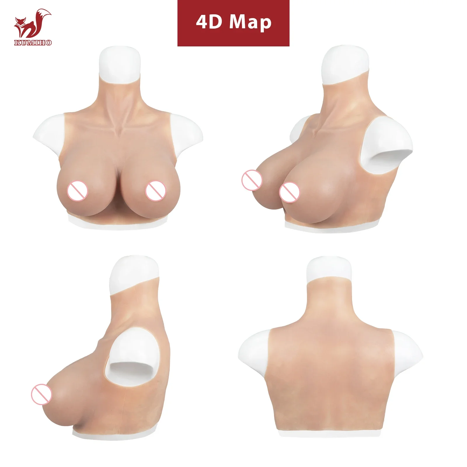 KUMIHO Breast Form Silicone Fake Boob for Men Gay Sissy Crossdresser ABCDEGH Cup Fake Silicon Chest Cosplay for Crossdressers