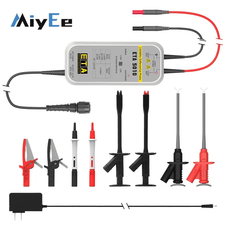 Miyee ETA5002/ETA5010/ETA5026 High Voltage Differential Probe | 25MHz/100MHz Oscilloscope Probe for 1300V/2600V Signal Test