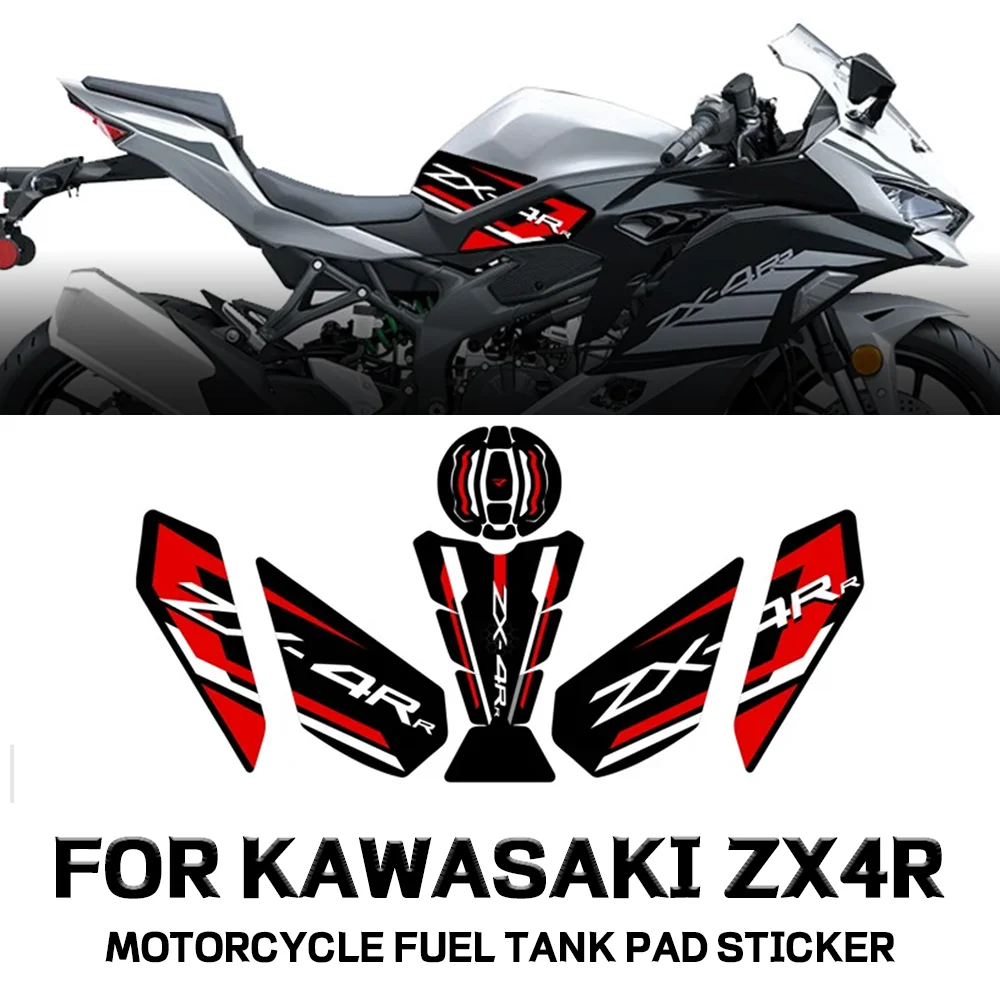 

For Kawasaki ZX4R ZX 4R ZX4RR 2023+ Fuel Tank Pad Sticker Anti-skid Body Fishbone Decal Scratch Paster ZX4RR Motorcycle Stickers