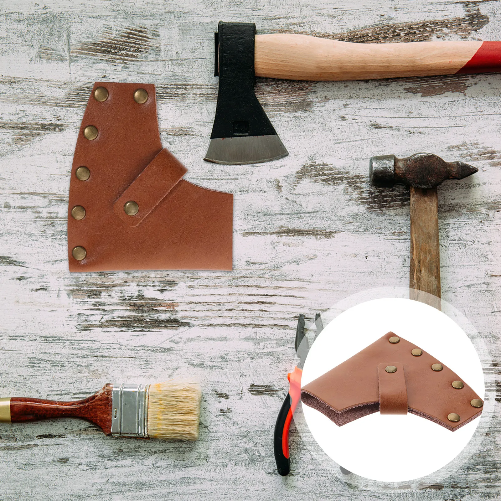 Camp Axe Hatchet - Sarung Kapak Tebal dari Kulit Asli,