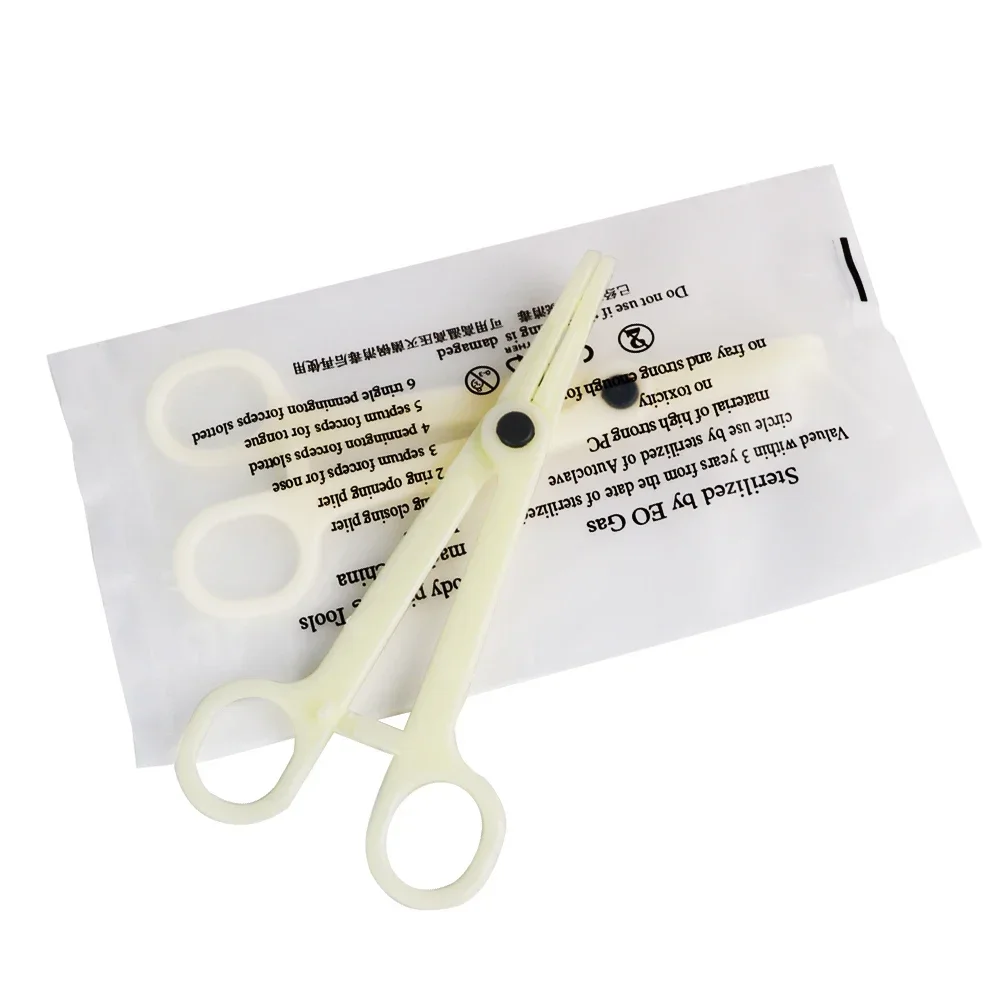 1PC Disposable Slotted Round Navel Forceps Clamp Triangle Open Plier Ear Nose Lips Tattoo Piercing Tool Supplies