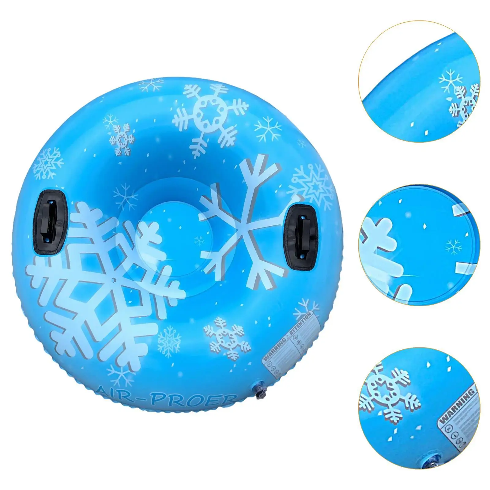 Inflatable Snow Tube with Handles Skiing Tube Heavy Duty Kids Adults Inflatable