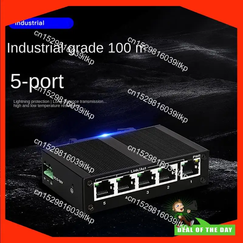 August 3X 5 Port 100Mbps Network Switch Ethernet Industrial Grade Switch Unmanaged Rail Type Industrial Network Splitter