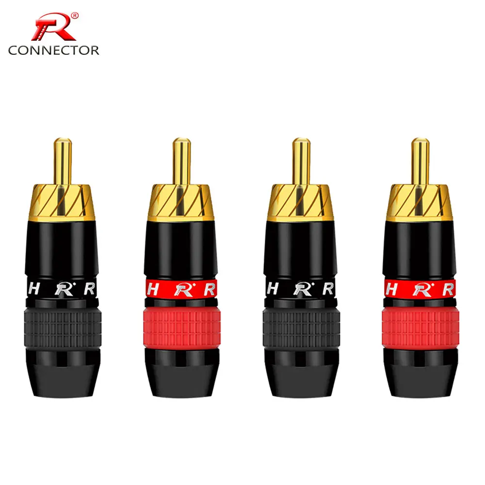 4PCS RCA Audio Plug 3.2 to 6.5mm Jack HiFi Stereo Connector for TV PC Amplifiers DVD Speaker Wire Home Theater Speaker