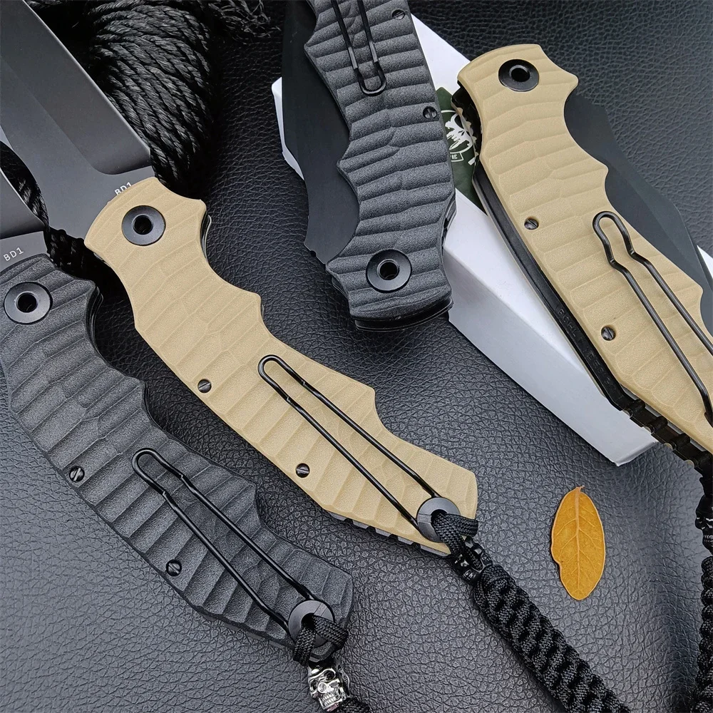 Hunting Pocket Folding Knife D2 Drop / Tanto Point Blade G10 Handle Flipper Knife Outdoor Survival Military Tool