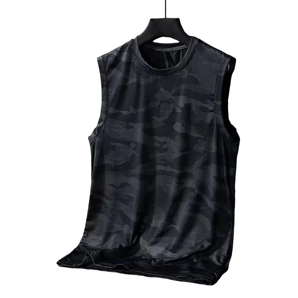 Three-dimensional Cut Men Vest Men Fitness Vest High-performance Camouflage Print Men's Sport Vest Quick Dry for Basketball