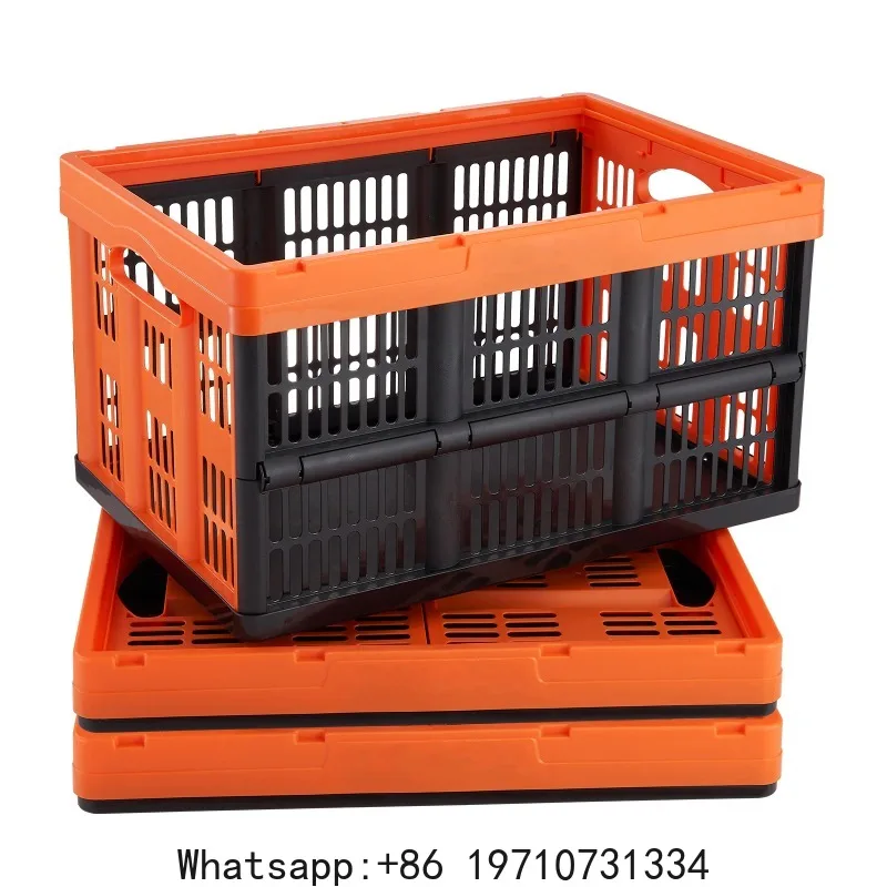 

SucceBuy 45L 3/6 Pack Plastic Collapsible Storage Basket Folding Bins with Handles Stackable Containers for Clothes Grocery Toys