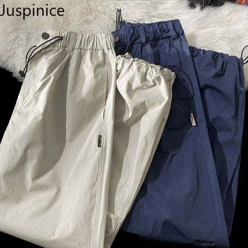 

Spring Summer Niche Overalls Fashion Men's Casual Loose High Street Sports Straight Pants Men Trousers Male Sportswear