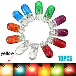 10pcs Auto Lamp White Bulbs Instrument Light T10 Halogen 3W 194 158 Wedges 12V Car Reading Lights Clearance Lamp Accessories