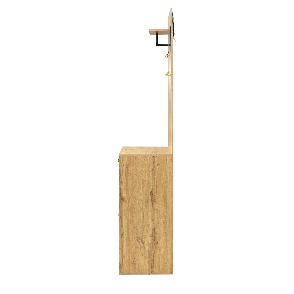PINGGO Kompaktes Garderoben-Set mit Spiegel und Kissen, Flur-Wandregal, Garderobenpaneele, Schuhschrank für Flur-Aufbewahrung – Detail 20