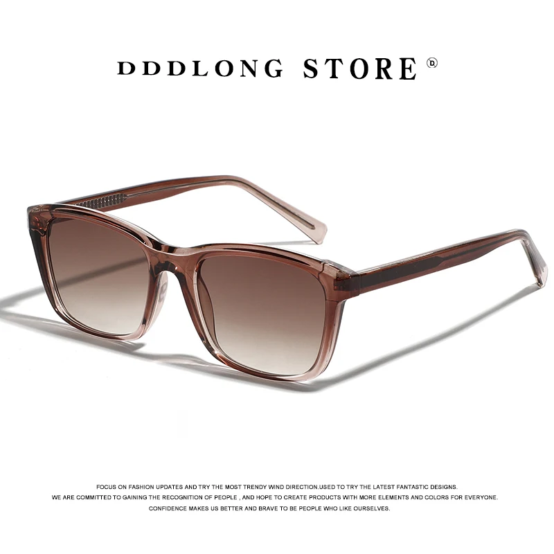 DDDLONG Retro rettangolo moda occhiali da sole in metallo donna uomo occhiali da sole Classic Vintage UV400 Outdoor Shades D392