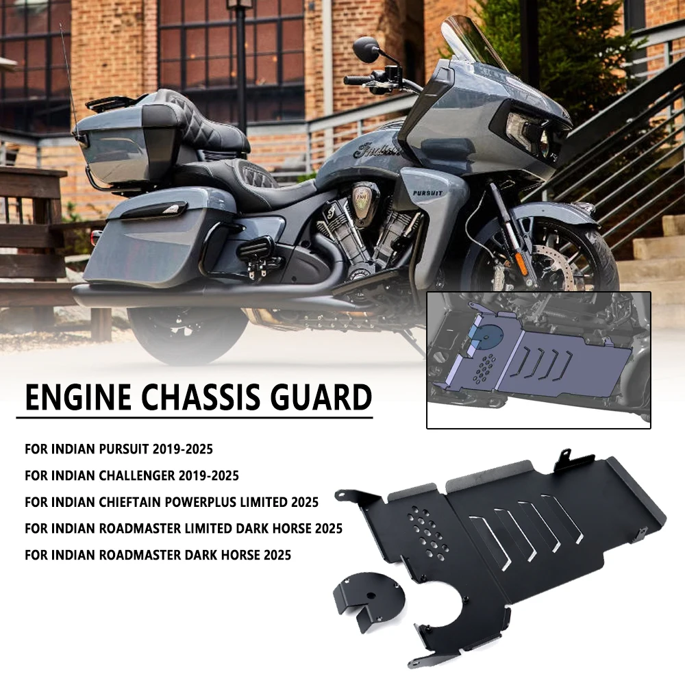 

New Motorcycle Accessories Aluminium Skid Plate Engine Chassis Protector For Indian Challenger Pursuit 2019-2025 2024 2023