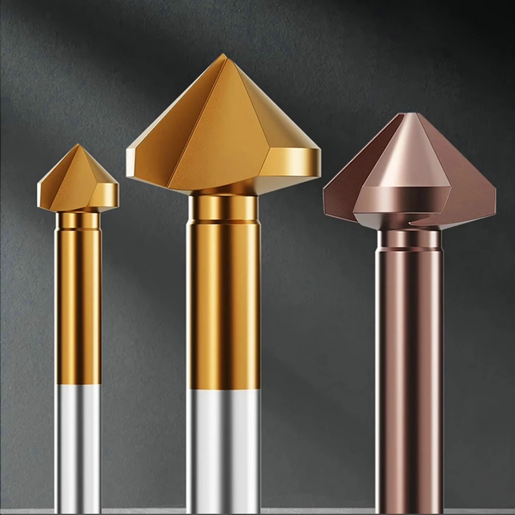 90 Angle Titanium Cobalt Chamfering Knife Deburring Steel Countersunk Drill Bit End Milling Cutters CNC Router Bits Cutting Tool