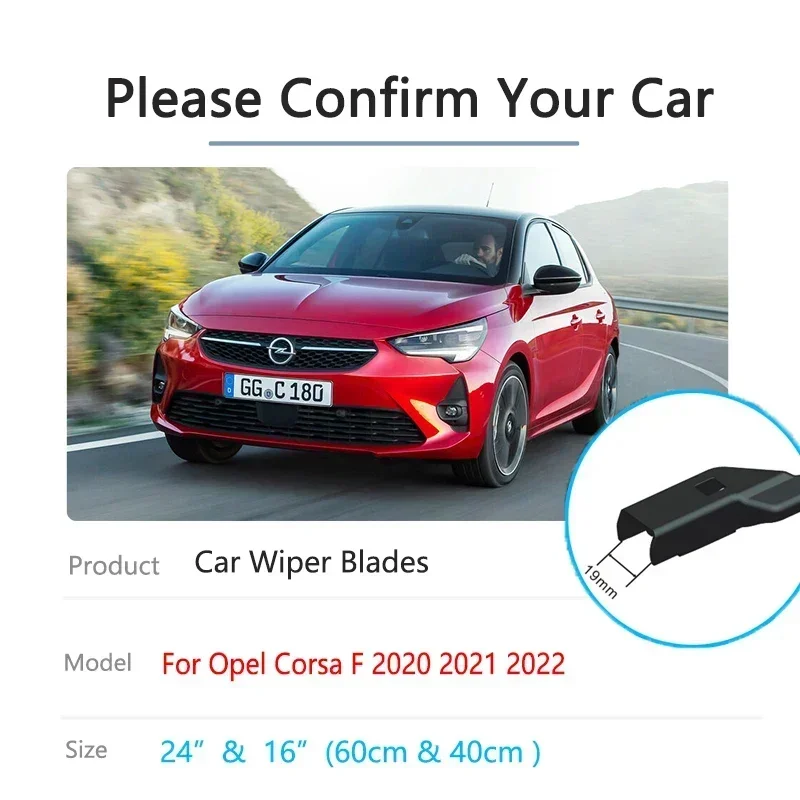 For Opel Vauxhall Corsa F 2020 2021 2022 2022 Accessories Front Rear Set Wiper Blades Brushes Windshield Windscreen Replacement