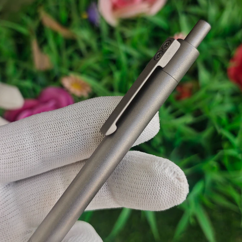 BALAOYE Titanium Alloy Rollerball Pen Press 0.5mm Gel Pen Unique Matte Black G5 0.5mm Refill Collection Business Stationery Gift