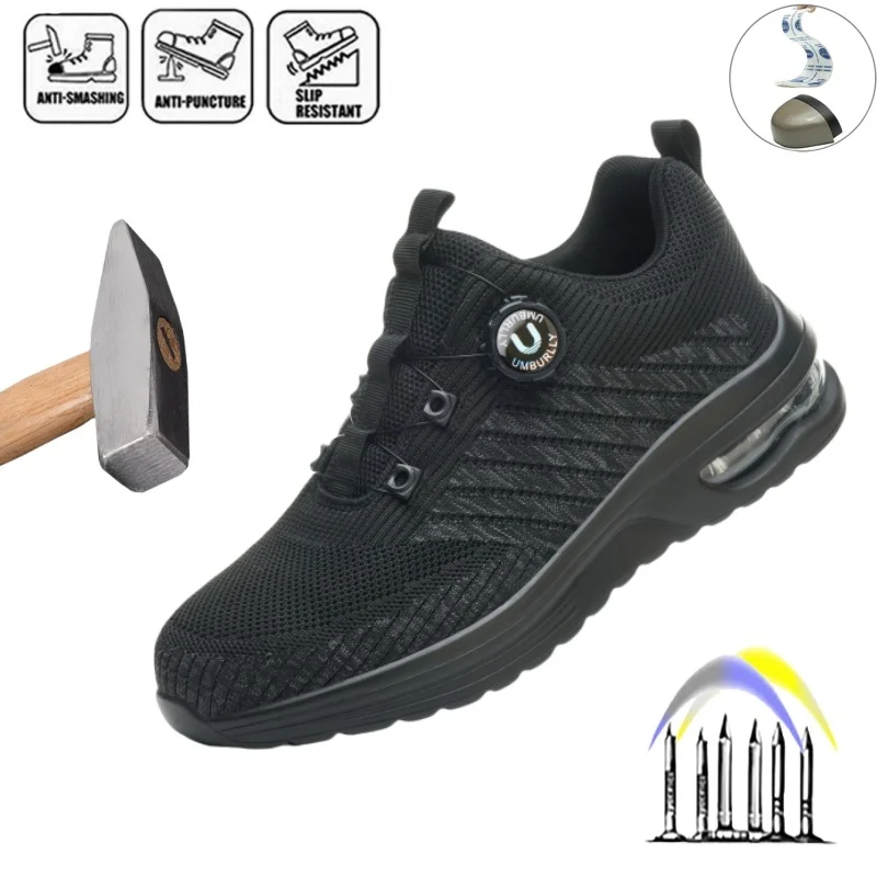 

Air Cushion Safety Shoes Men Steel Toe Security Protection Shoes Puncture-Proof Sport Work Shoes Boots Construction Shoes