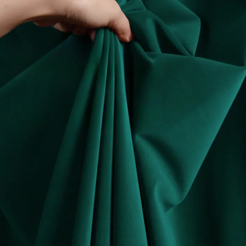 Retro luxury green velvet Curtains for Living dining room bedroom dark green high-end blackout wool