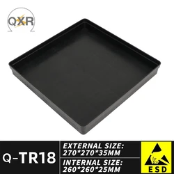 Q-TR18 ESD Tray  270x270x35mm The conductive tray protects the electronic component module storage box